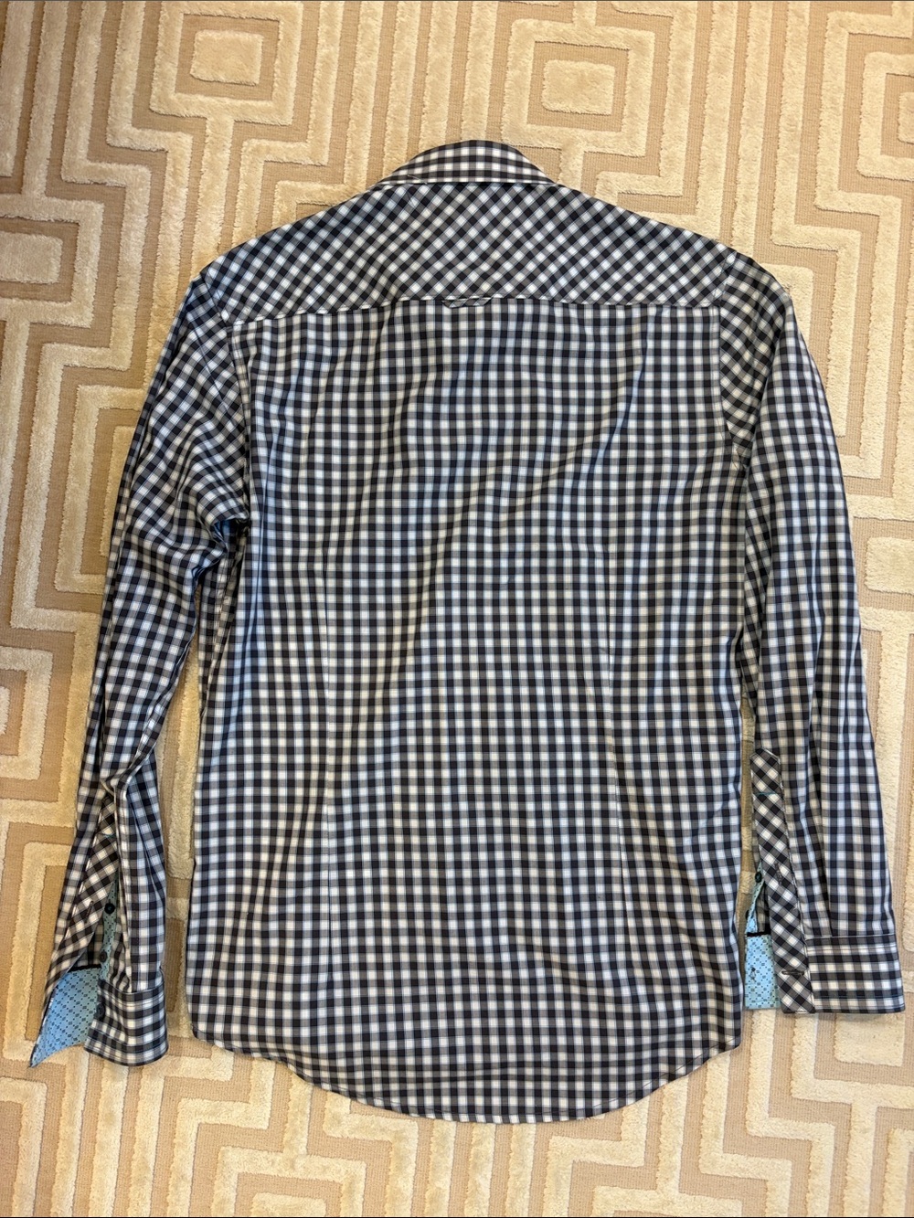 7 Diamonds Blue and White Gingham Button-Down Shirt - Picture 5 of 7